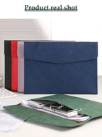1pcs Leather A4/A5 File Bag Waterproof Wear-resistant Ultra-large Capacity Folder Business Office School File Storage Supplies