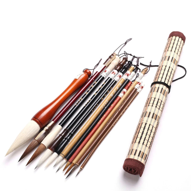 Chinese Calligraphy Brushes Pens Kanji Sumi Brush for Writing Painting 7/11 Set Wholesale