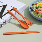 3In1 Portable Cutlery Set Reusable Home Travel Utensil Set Fork Spoon Knife with Box Dinnerware Set Picnic Camping Tableware