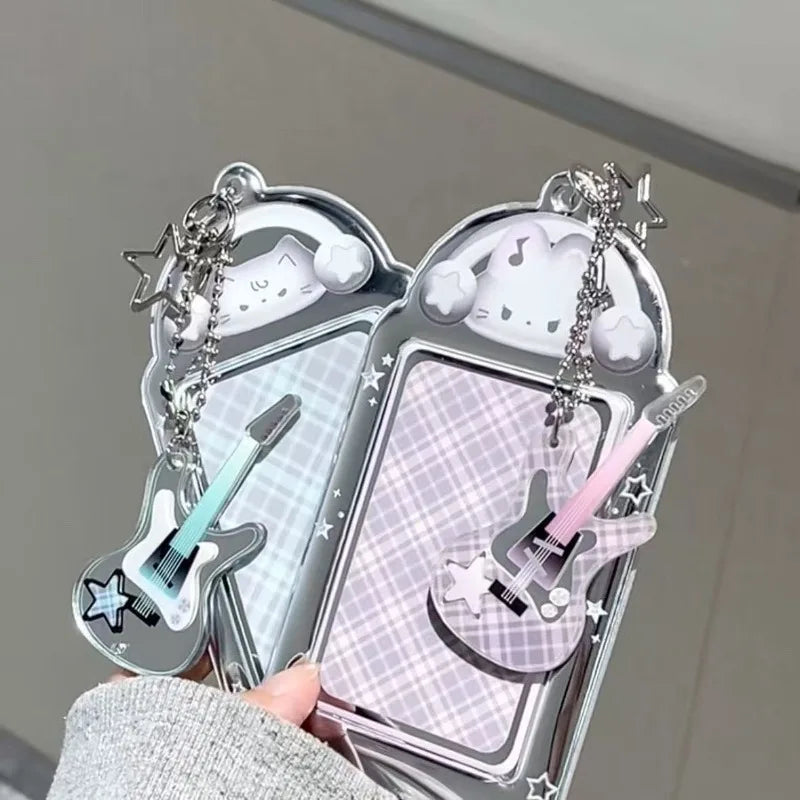 Ins Cat Photo Card Holder Kpop Photo Card Display Pendant Student ID Card Protective Cover Kpop Supplies