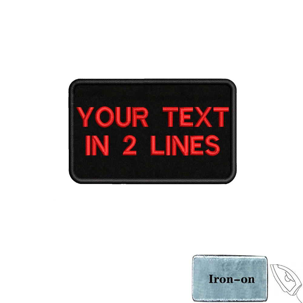 1PC 8cmx5cm Custom Personalized Name number Patch Stripes Badge tags chevrons Armband Iron On Or Hook Loop embroidered