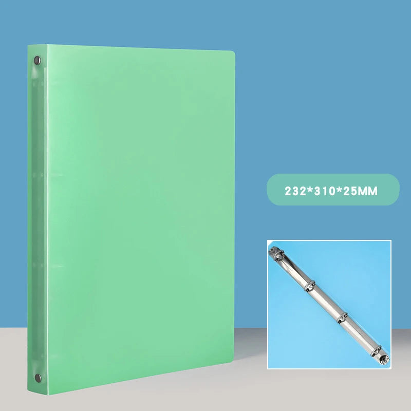 1PCS A4 Perforated Folder Candy-Colored Transparent O-shaped 2-hole, 3-hole, 4-hole Waterproof File Folder Binder