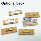 6*2/6.5*2.5 Custom Wooden Name Tag Badges  Personalized Engraved Identification with Pin or Magnetic Backing Plates for Business
