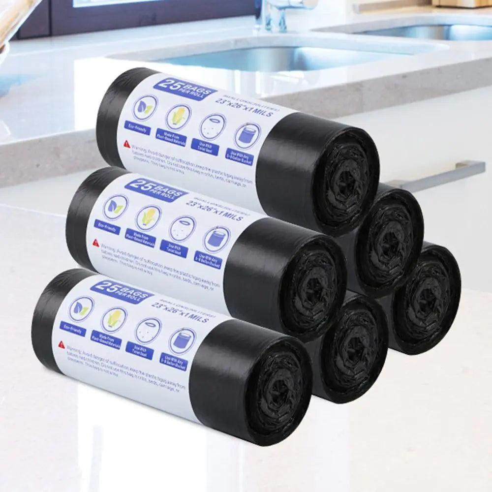 30Bags/Roll Disposable Garbage Bag Trash Can Bin Small Medium Large Rubbish Bag Black Points Off Plastic Bags Bathroom Kitchen