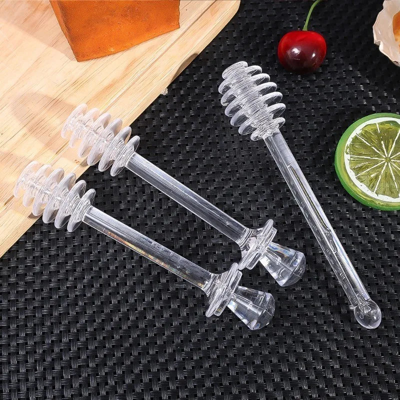 1Pcs Honey Spoon Plastic Honey Dipper Stick Syrup Dispenser Spoon Jar Stick Kitchen Accessories Server Honey Cooking Tools