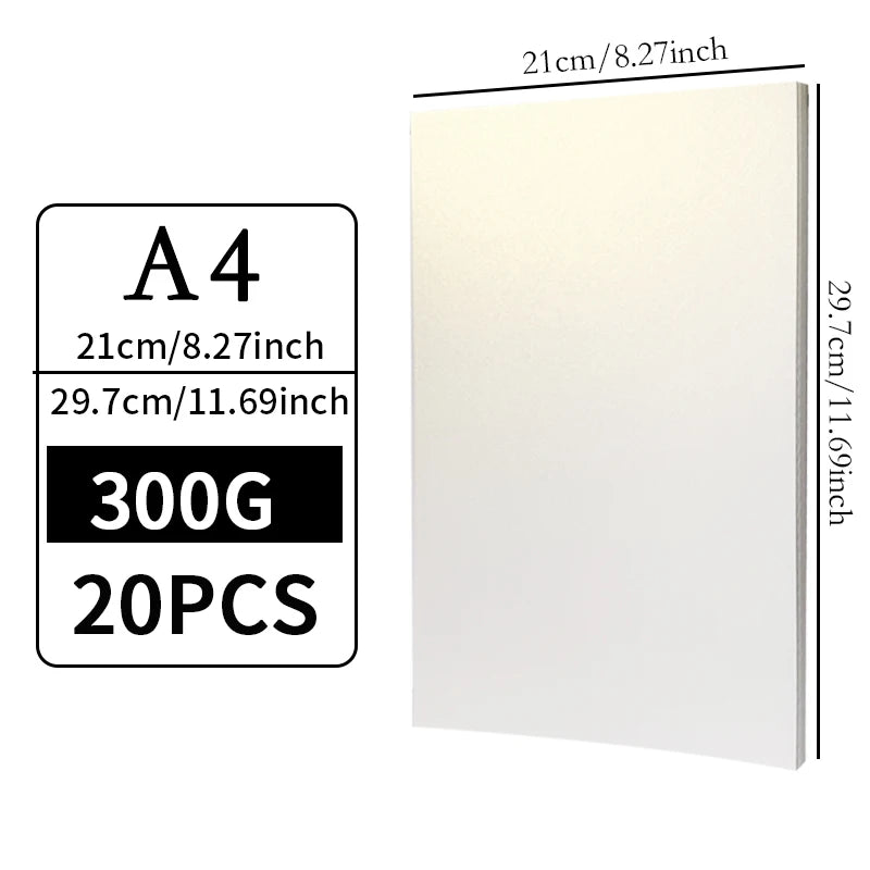 A4 20/50Pcs Double Sided Ice White Pearl Paper 120/160/200/250/300G Thick Paper Laser Printing For Making Business Invitation