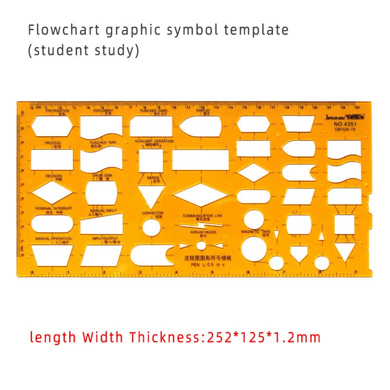 Template Measuring Ruler Circular Oval Ruler Durable K Resin Drawing Design Furniture Architect Template Drafting Ruler