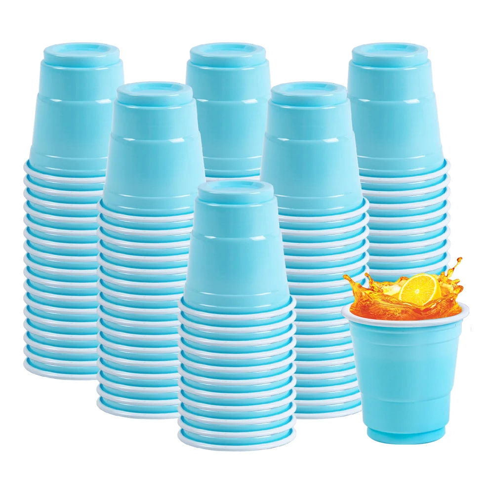 50pcs Mini Plastic Disposable Cups Drinking Cups Wine Cup for Celebration Bachelorette Party Events Wedding Birthday Supplies