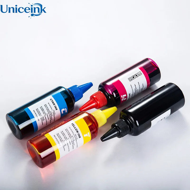 100ml Universal Dye Ink BK C M Y Kit Compatible For HP Canon Epson Brother Deskjet Inkjet Printer Tank Cartridges CISS