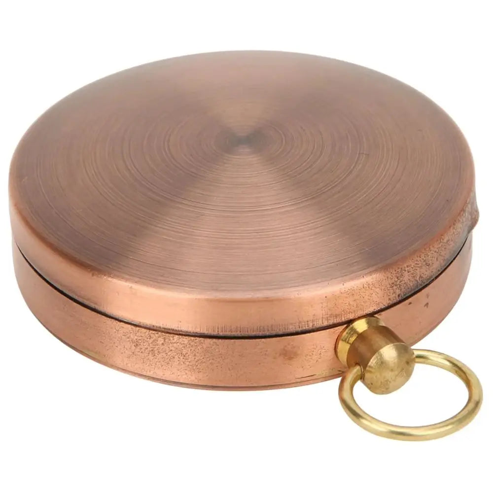 Brass Material Portable Pocket Compass Copper Gold Color Outdoor Compass Retro Style Luminous Display Camping Compass
