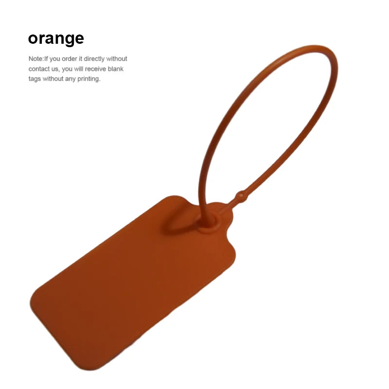 100Pcs Custom Logo Disposable Plastic Security Seals Hang Tags for Clothing Shoes Bags 220mm 8.66"