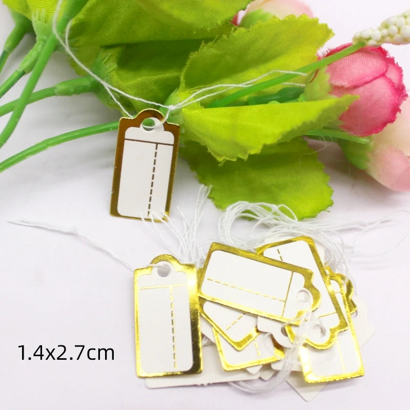 100 pieces of large-sized jewelry price tags, paper price tags, price tags, gold and silver border price tags