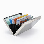 Stainless Steel RFID Anti-Theft Card Holder, Ultra Thin Anti-Demagnetization Metal Wallet, Portable Credit Purse for Men Women