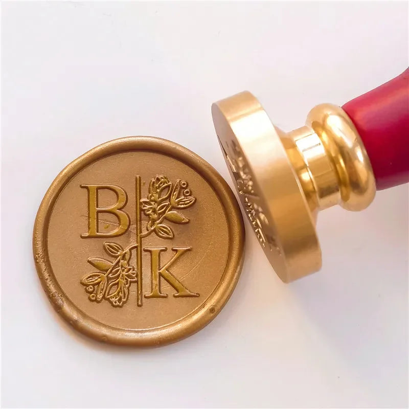 Personalized Wedding Wax Seal Stamp with 2 Initials, Custom Wedding Sealing Wax Stamp Invitation Seal Stamp. Initials Wax Seal