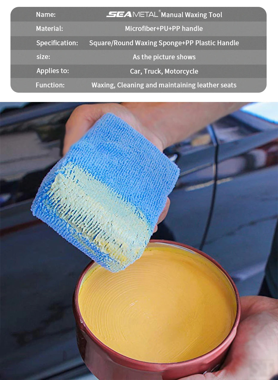 SEAMETAL 8-13pcs Microfiber Car Wax Applicator Pads Soft Auto Detailing Wax Sponge Set Car Paint Care Polishing Cleaning Pads