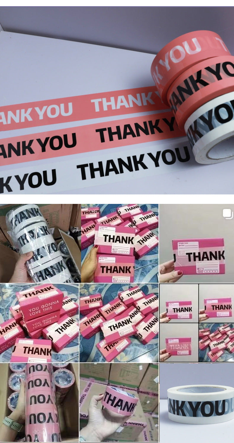 THANK YOU Packing Sealing Transparent Adhesive Tape for Small Business Supplies Shipping Express Packaging Gift Box Decor
