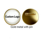 Shirley custom 100pcs  Metal Badges Lapel Pins Epoxy resin domed Printed label pins name alfileres personalizados para cuello