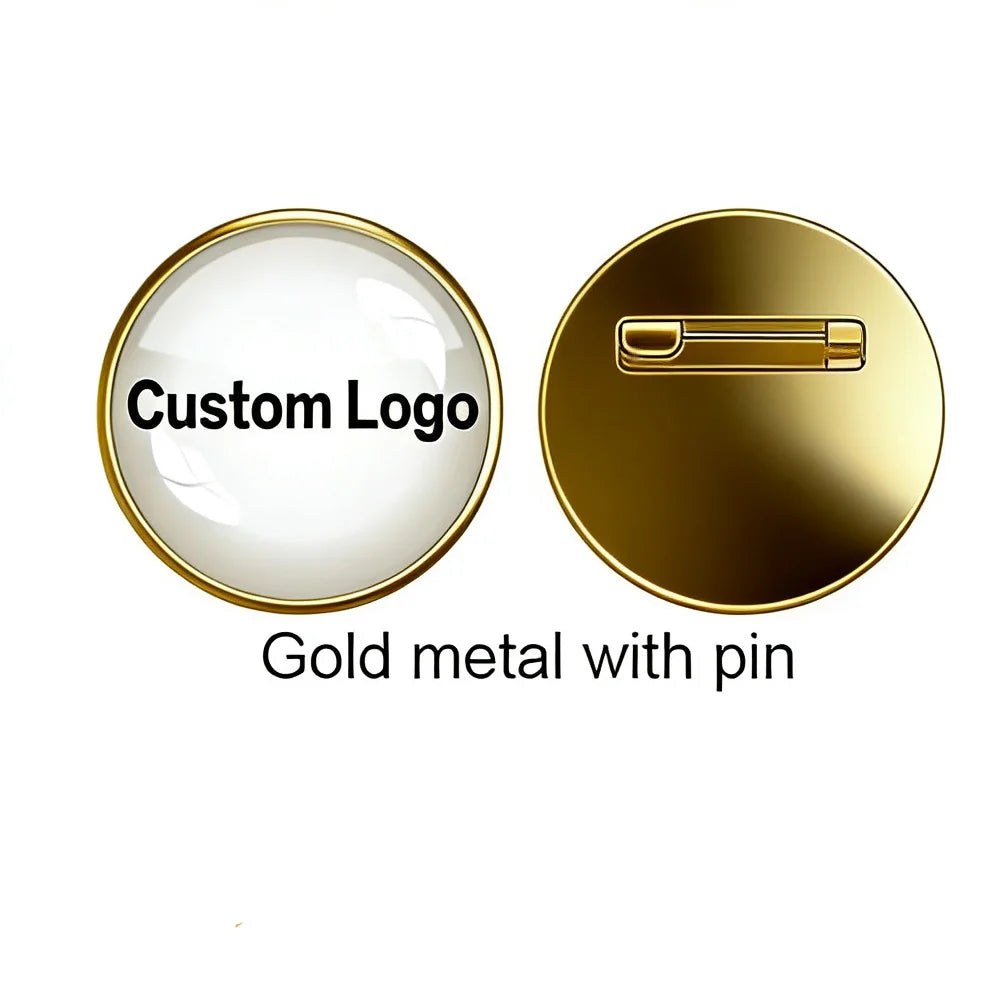 Shirley custom 100pcs  Metal Badges Lapel Pins Epoxy resin domed Printed label pins name alfileres personalizados para cuello