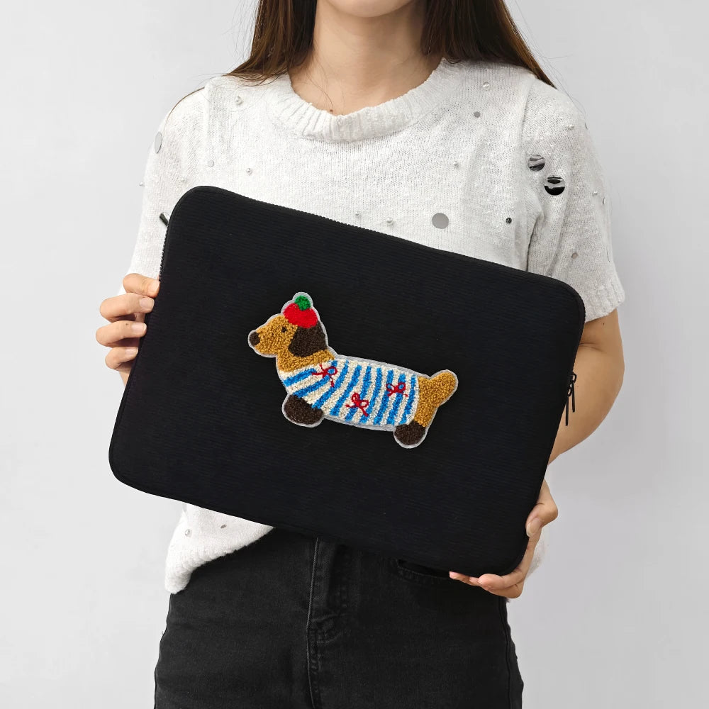 Cute Dogs Laptop Sleeve Bag 13-14 15-16 Inch Dachshund Pet Protective Computer Cases Laptop Cover 9.7-11 in Tablet Travel Cover