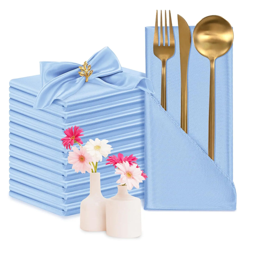 12PCS Wedding Red Satin Napkin 30x30cm Wholesale Soft Table Napkins for New Year Christmas Decoration Party Dinner Table Decor