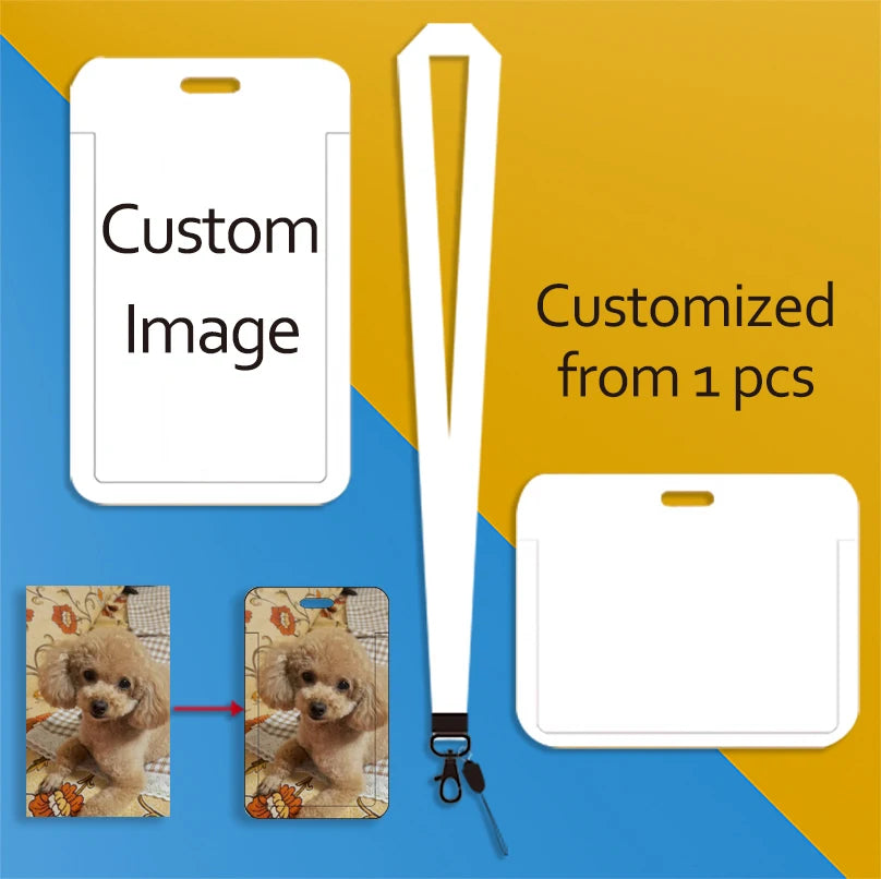 High-definition Printing ID Cards Holders Custom and Lanyard Badge PVC Holder Personal Tailor Your Own Photo Company Gift Custom