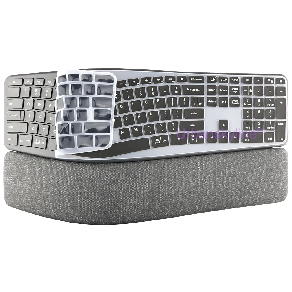 Keyboard Cover for Logitech ERGO K860 Business Protector Skin Case Silicone Accessory for logi K 860 Black
