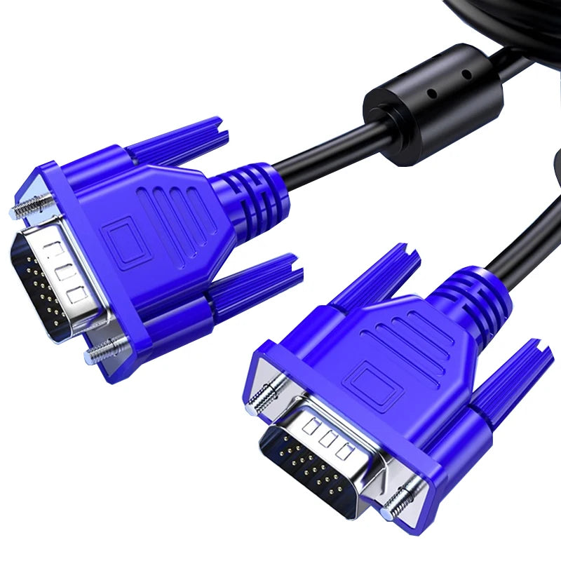VGA 3 5 Cable Male To Male High Definition Computer Projector Monitor Video Data Cable With Magnetic Ring