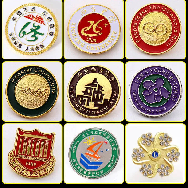 Badge Customized Brooch Clothes Pin Gift Souvenir Custom Key Ring Soft/Hard Enamel Metal Logo Magnetic Badge Coin DIY Lapel Pins