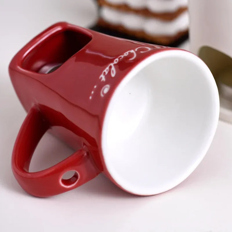 130ml Chocolate Fondue Mug Melting Cups Hot Pot Ceramic Melted Cups Butter Warmer Heating Tea Light Melt Pot for Candy Chocolate