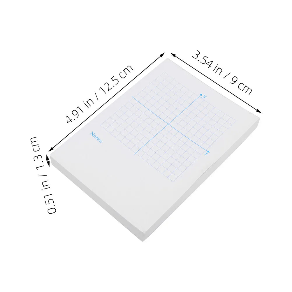 3Pcs Xy Coordinate Graph Paper Notebook Math Practice Pad for Classroom Homework Teaching Students Engineers White Grid Paper