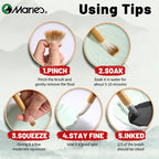 Marie's 3 pcs Jianhao Chinese Calligraphy Brush Set, Traditional Writing Watercolor Brush Ink Pen Kit for Small Regular Script,
