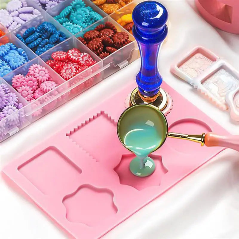 Wax Seal Stamp Silicone Mold Pad Multiple Sizes Sealing Wax Mould Mats Sealing Fix Shapes Envelope Invitation DIY Scrapbook Tool