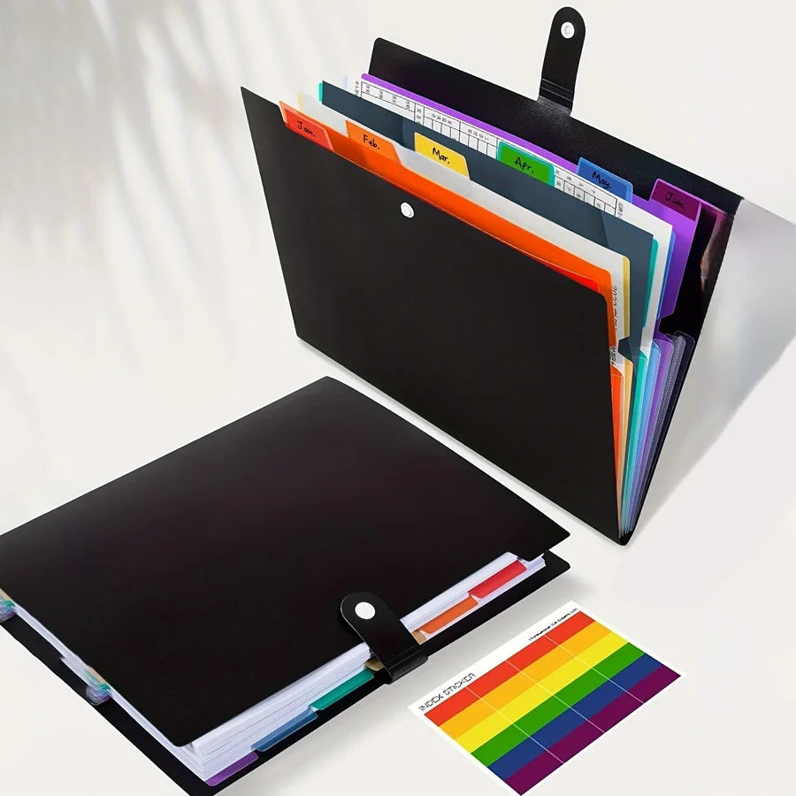 1pc Accordion File Bag, Color Insert A4 Folder Organizer - Ideal for School, Home and Office Organization