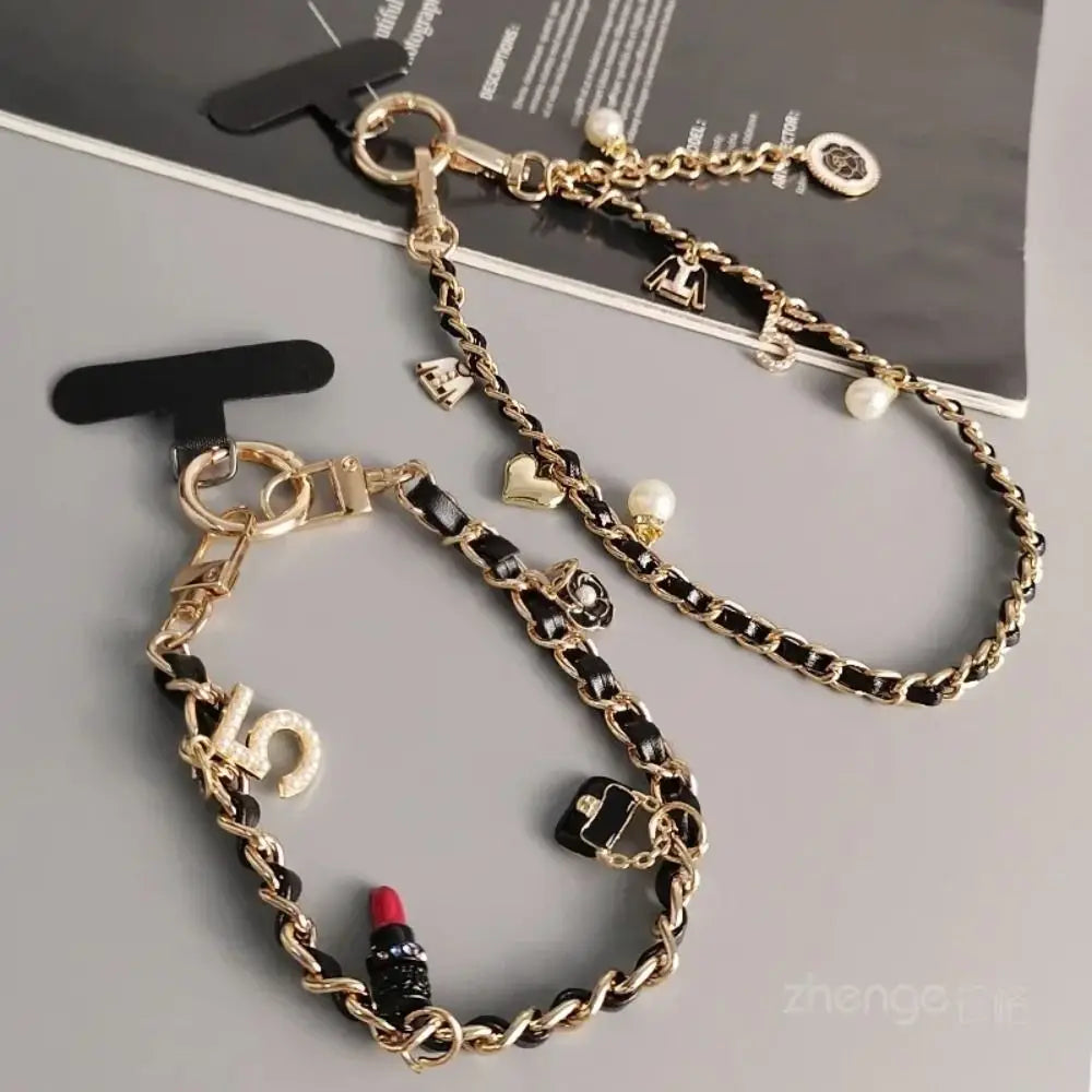 1pcs Leather Phone Charms XYun New Chain Colorful Wrist Style Anti Fall Phone Rope Phone Pendant Phone