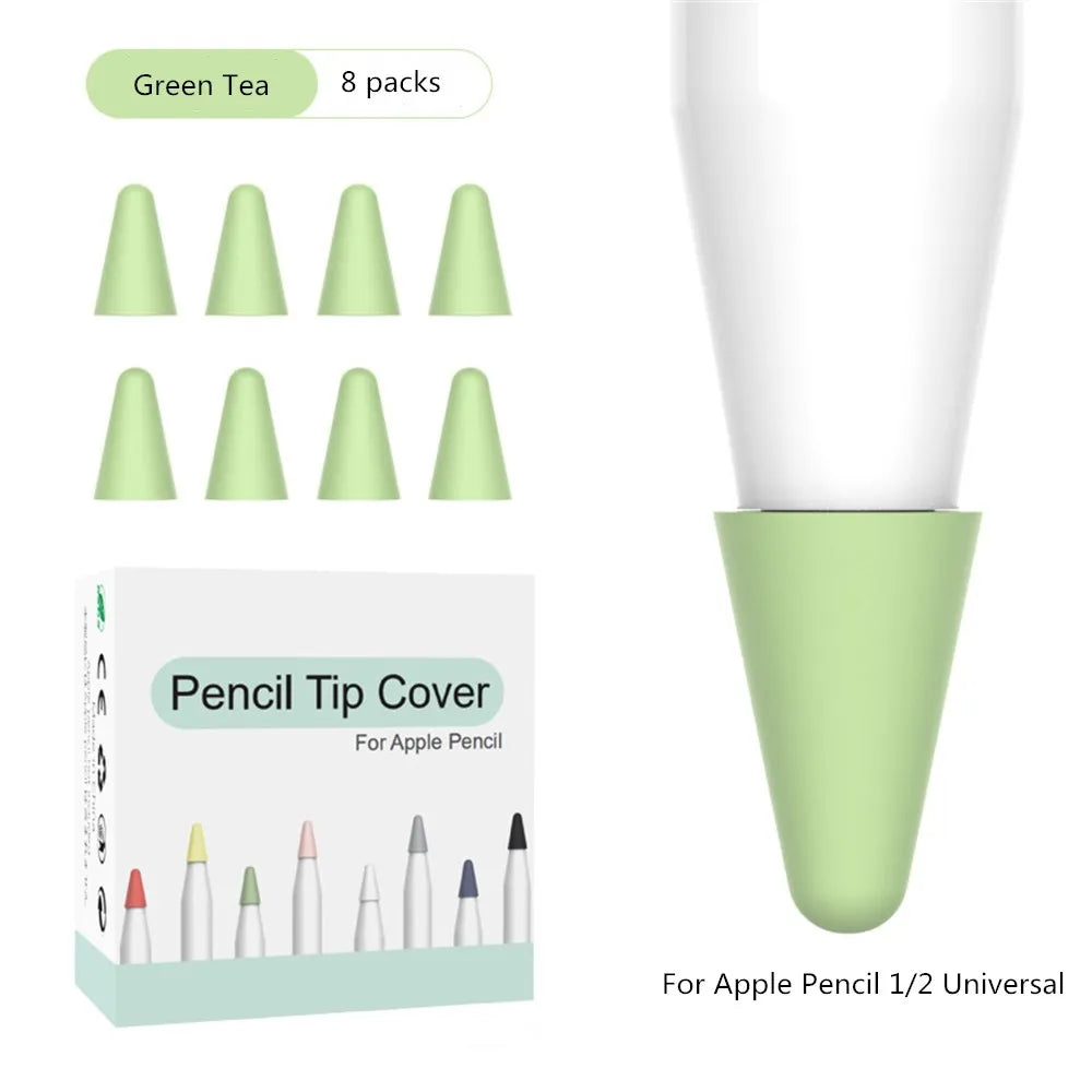 8pcs Soft Silicone Nib Cover For Apple Pencil 1 2 Tip Case Sleeve For Apple Pencil 1st 2nd Gen Touchscreen Stylus Pen Nib Case