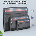 Accordion File Organizer with Safe Zipper, 13 Pocket Expanding File Folder with Front Pencil Pouch,  School Office Supplies