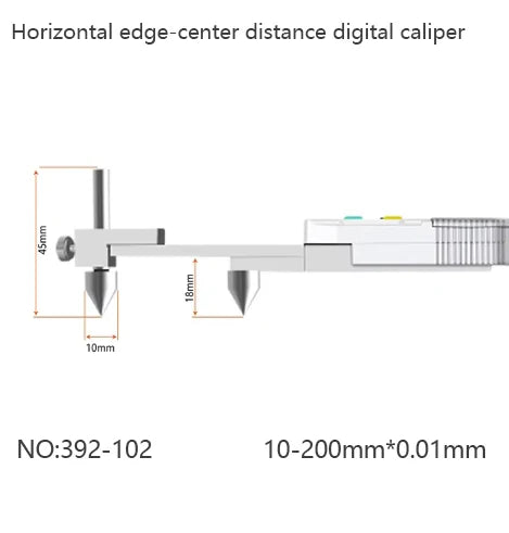Edge-Center Distance, Center Distance, Digital Caliper, Cone Probe Hole Distance, Centerline Caliper, Edge-To-Hole Measurement