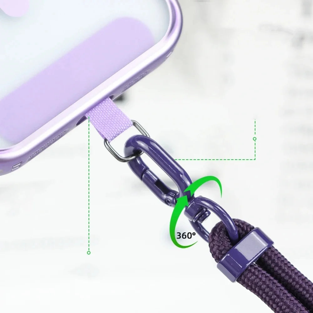 Colorful Adjustable Long Lanyard for Mobile Cell Phone Candy Solid Color Crossbody Necklace Anti-Lost Strap for Phone Universal