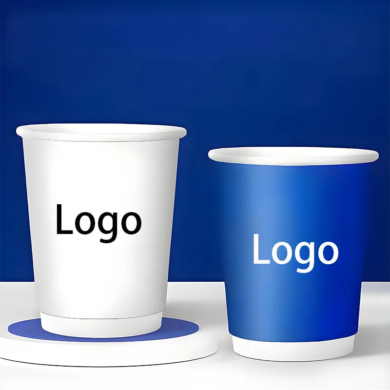 1000pcs 9oz 250ml double wall coffee cups, insulated double wall paper cups, company logo personalized customization wholesale