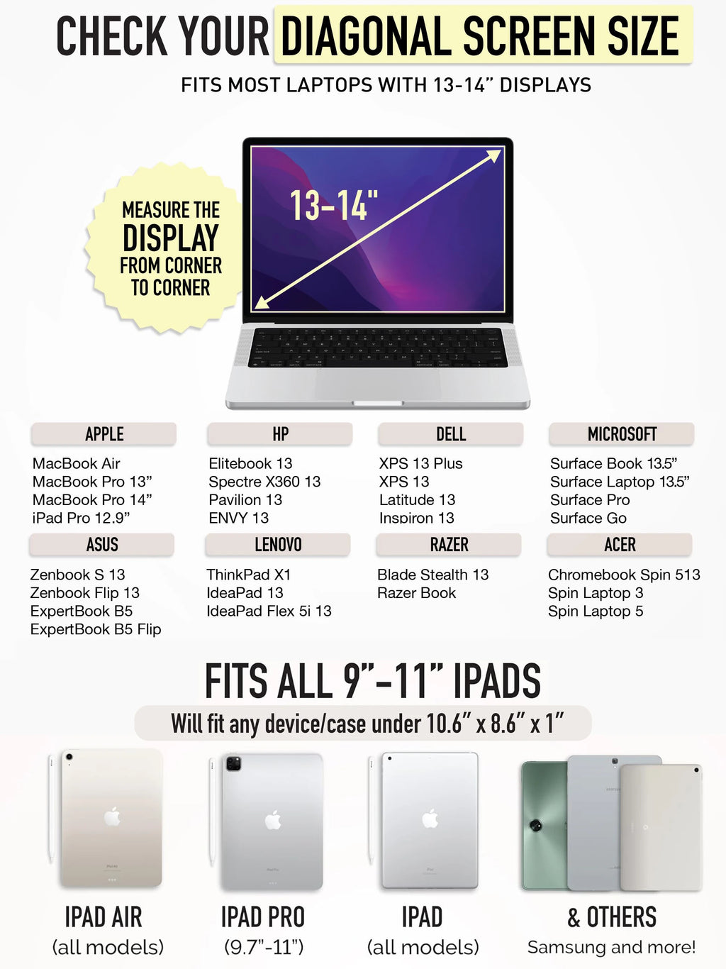 Laptop Bag Tablet Sleeve 9" 10" 11" 12.9" 13" 14" 15" 16" for iPad Air Pro M4 XiaoMi Pad for Samsung Huawei Shockproof Pouch Bag