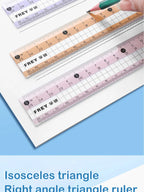 7 Pcs/Set Mathematical Rulers Set - Multi-function Professional Compass Ruler Drawing Tools, School Supplies Students Stationery