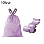 100PCS/Roll Drawstring Trash Bags Tear-Free,Leakproof,Heavy Duty,Strong Garbage Can Liners for Home Household Use