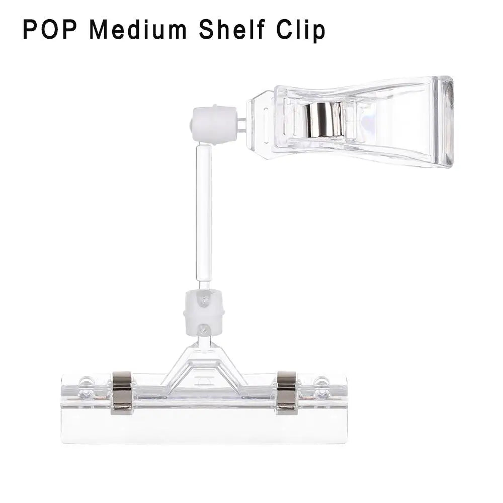 Transparent Clip Plastic Double Clip Adjustable Sign Card Display Holder Advertising Folder Clamp Office School Binding Supplies
