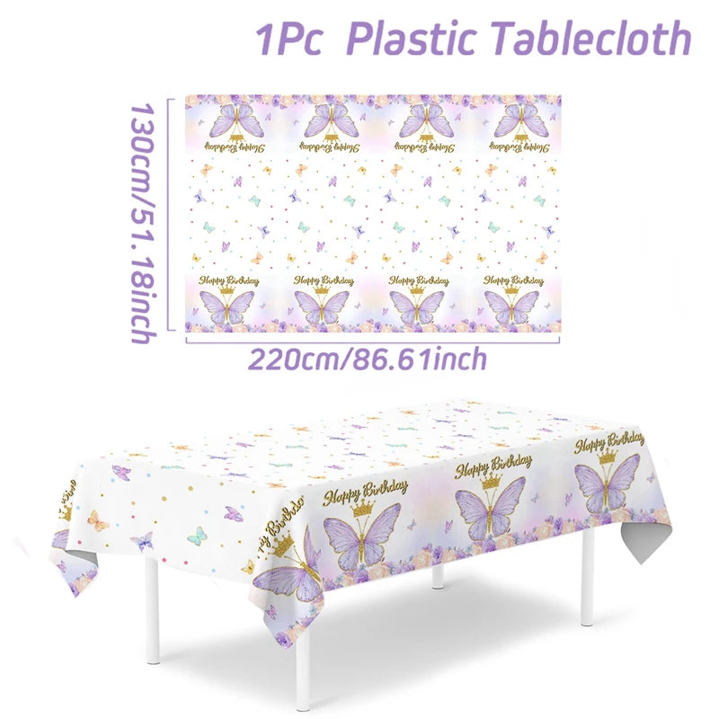 Butterfly Birthday Party Decoration  Butterfly Party Disposable Tableware Paper Cup Plate Birthday  Party