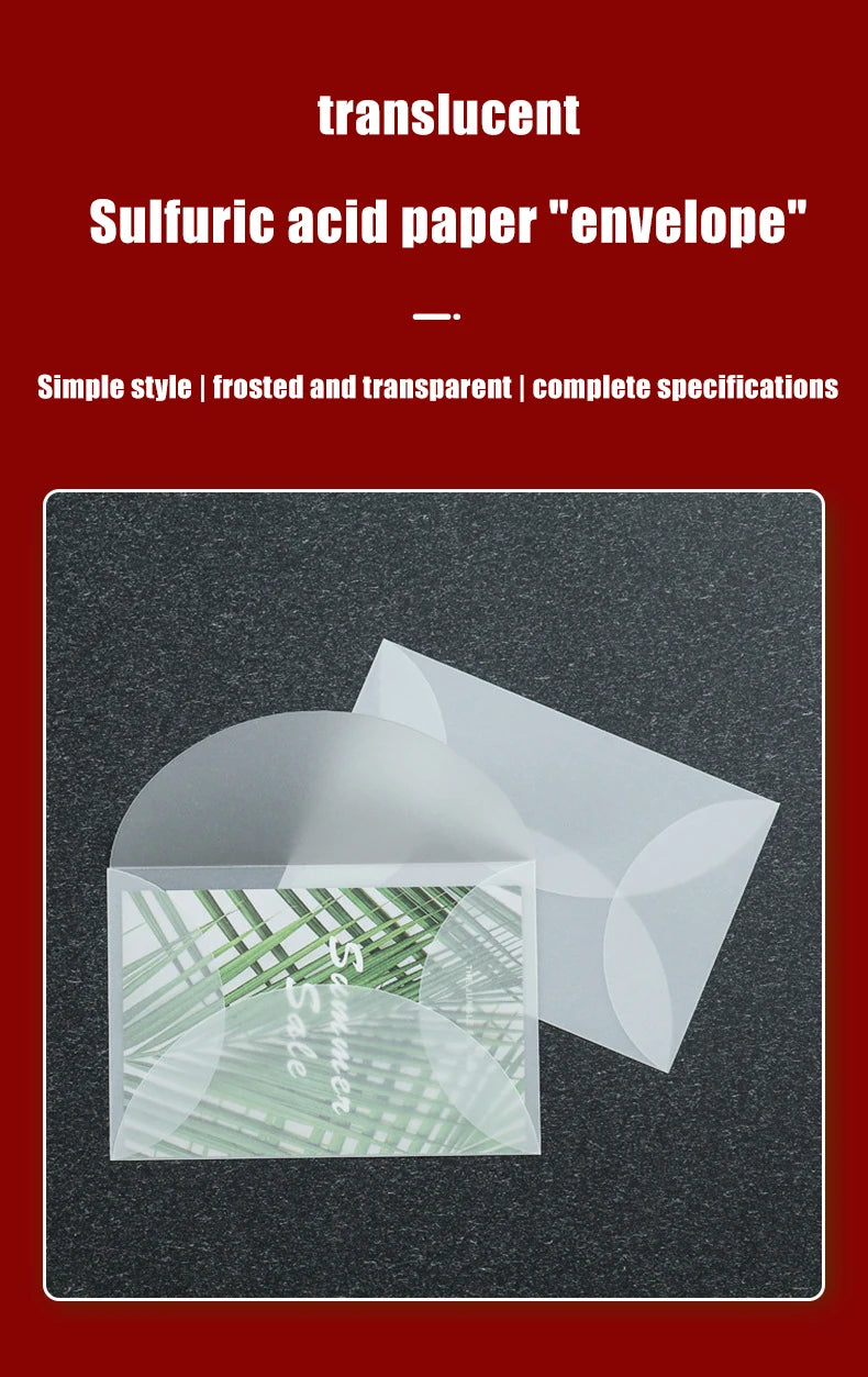 50pcs/lot Blank Translucent Envelope for Invitations Postcards European Giftbox Message Card Letters Business Wedding Envelopes
