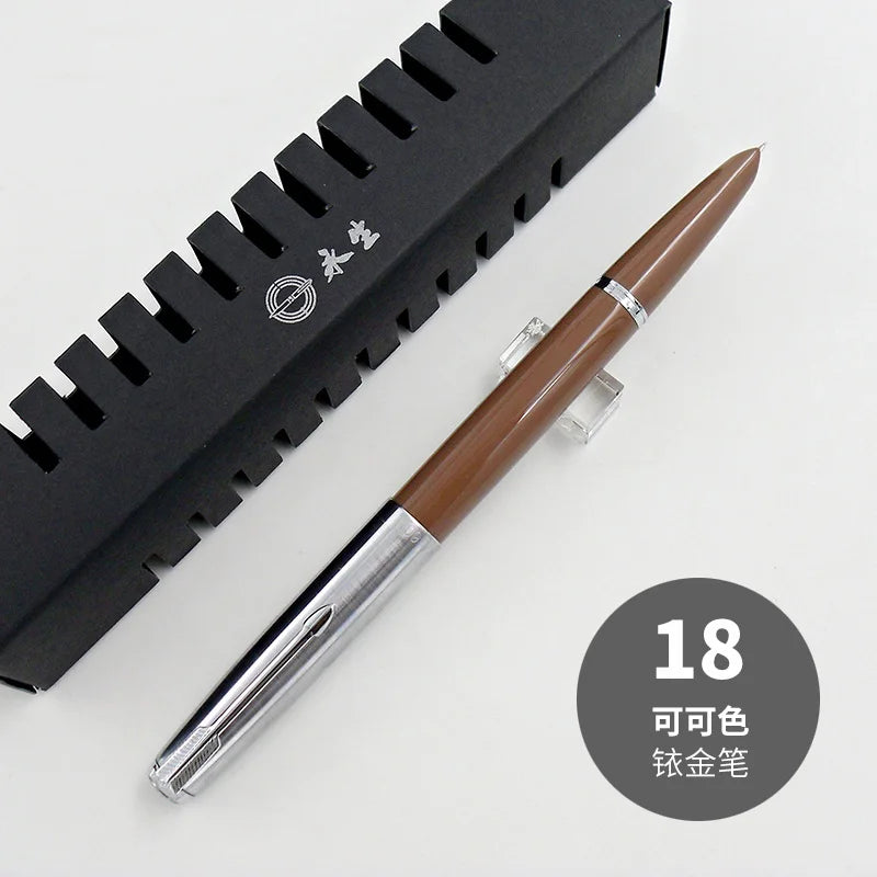 NEW Wingsung 601 Press Piston Fountain Pen Iridium EF/F Nib Steel Cap Vacumatic Resin Ink Pen School Stationery Office Supplies