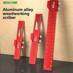 Precision Pocket T-Type Scribing Ruler with Slide Stop Inch & Metric Carpentry Square T-Track Measuring Marking Tool