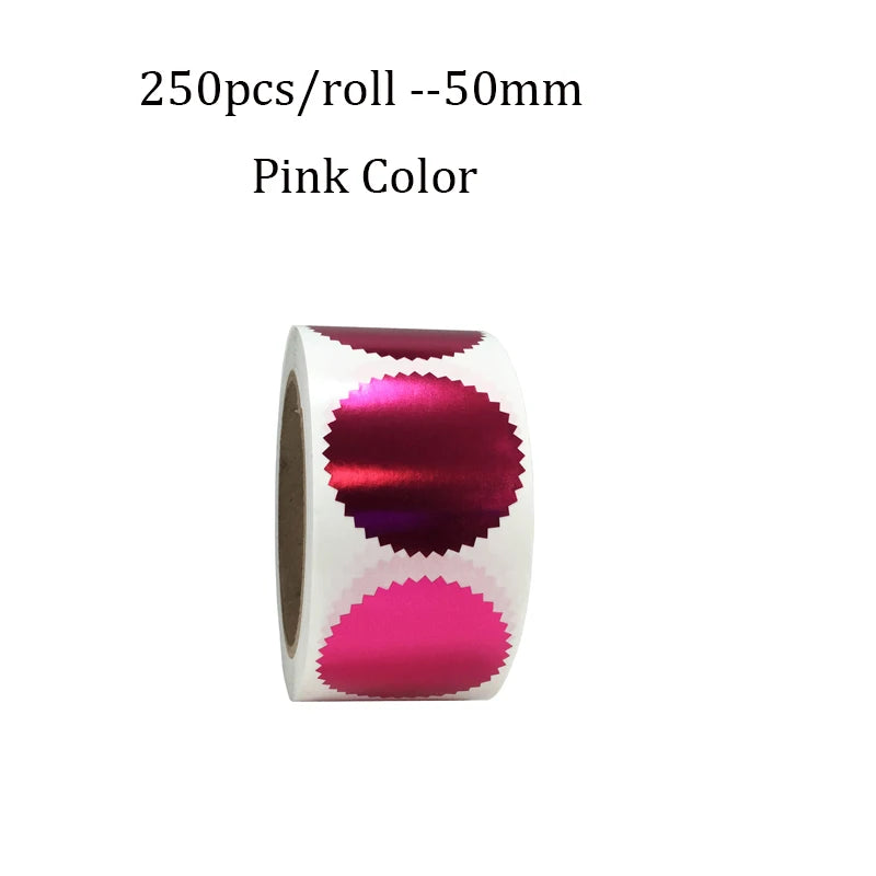 250pcs/Roll color Embosser Sticker Embossing Stamp,Customize Blank Embosser Seal labels Business Sticker Reward Party Favors
