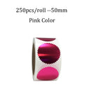 250pcs/Roll color Embosser Sticker Embossing Stamp,Customize Blank Embosser Seal labels Business Sticker Reward Party Favors