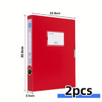 2pcs A4 Colorful File Boxes, Foldable Folder Organizers, Large Capacity for Financial Vouchers with Side Labels, Office Supplies
